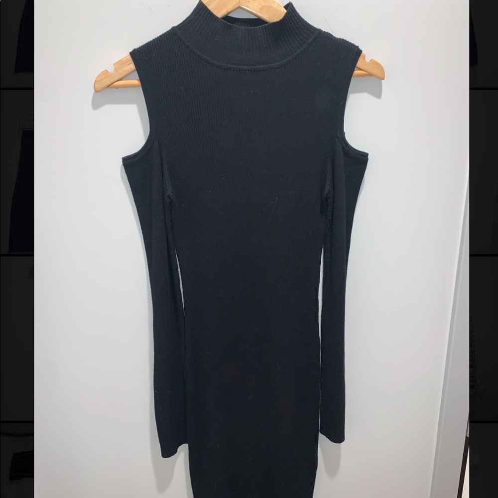 Long Sleeve Shoulder Cut Out Dress